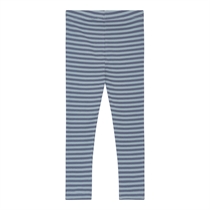 BIRKHOLM Stribede Rib Leggings Støvet Blå & Middelhavs Blå